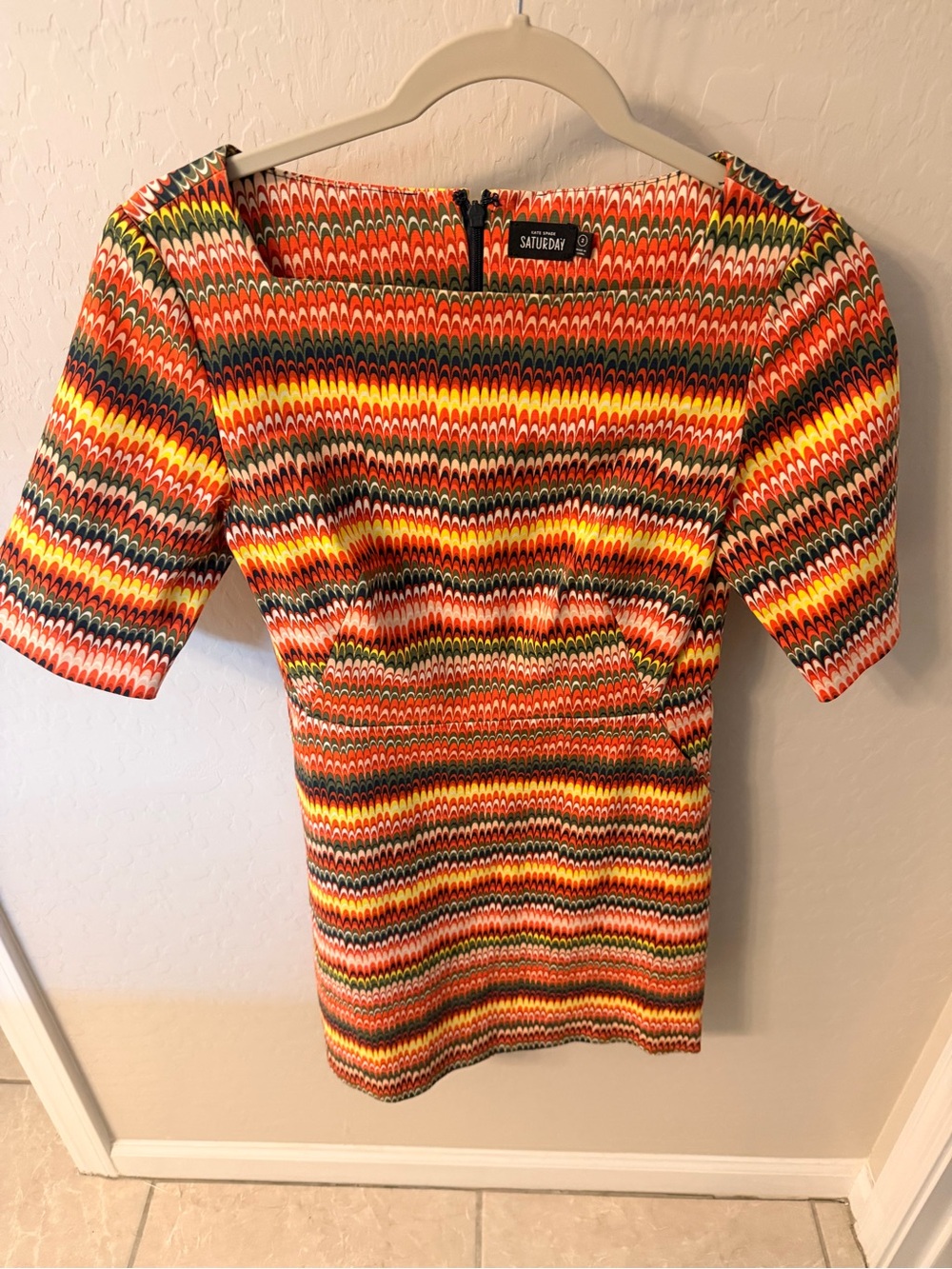 kate spade Multicolor Chevron-Stripe Mini Dress